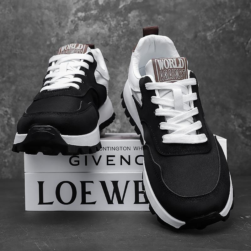 Men Laced Up Sports Shoes New Vulcanized Wedged Sneakers  Man Casual Non Slip Trainers Comfortable Jogging Shoes Male Sneakers