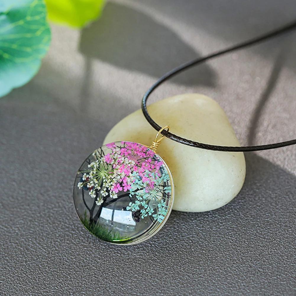 Auto Innen Rückspiegel Hängeanhänger Getrockneter Lebensbaum Auto Handwerk Dekoration Anhänger Glaskugel Dekor Autozubehör