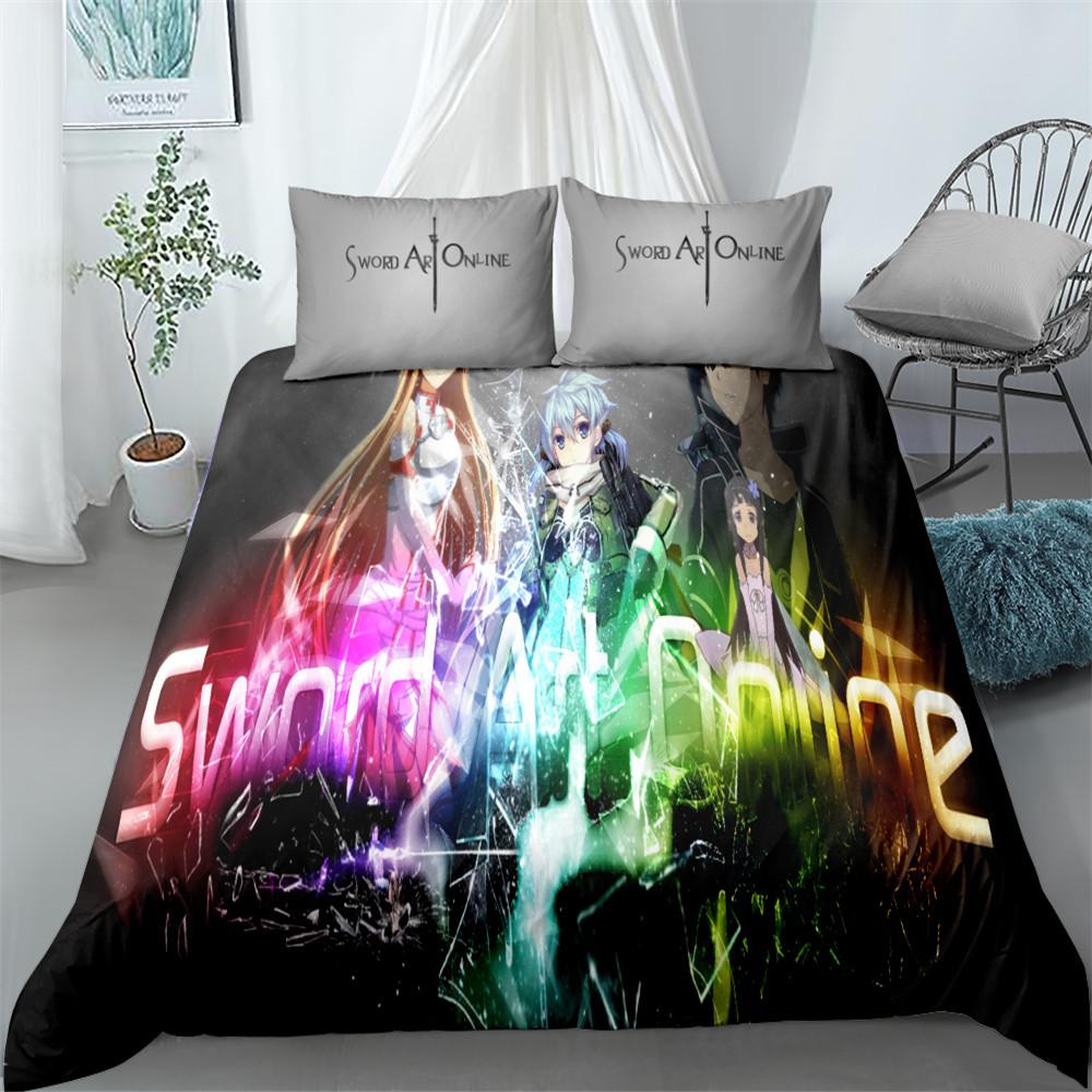Memorable Game Comforter Cover Collection UK Twin Size Size Double Size King Size US Twin Size Full Queen Size Sword Art Bed Linen Collection