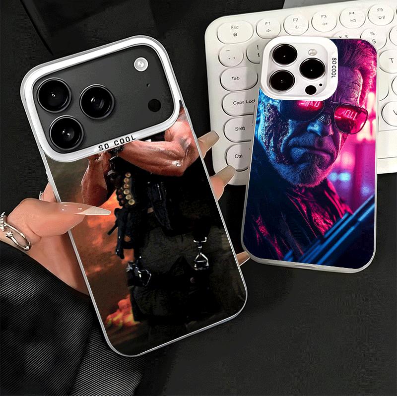 Terminator Arnold Schwarzenegger Shockproof Phone Case for iPhone 17 Air 16 16E 15 Pro Max 14 Plus 13 Mini 12 Back Cover Anti Fa