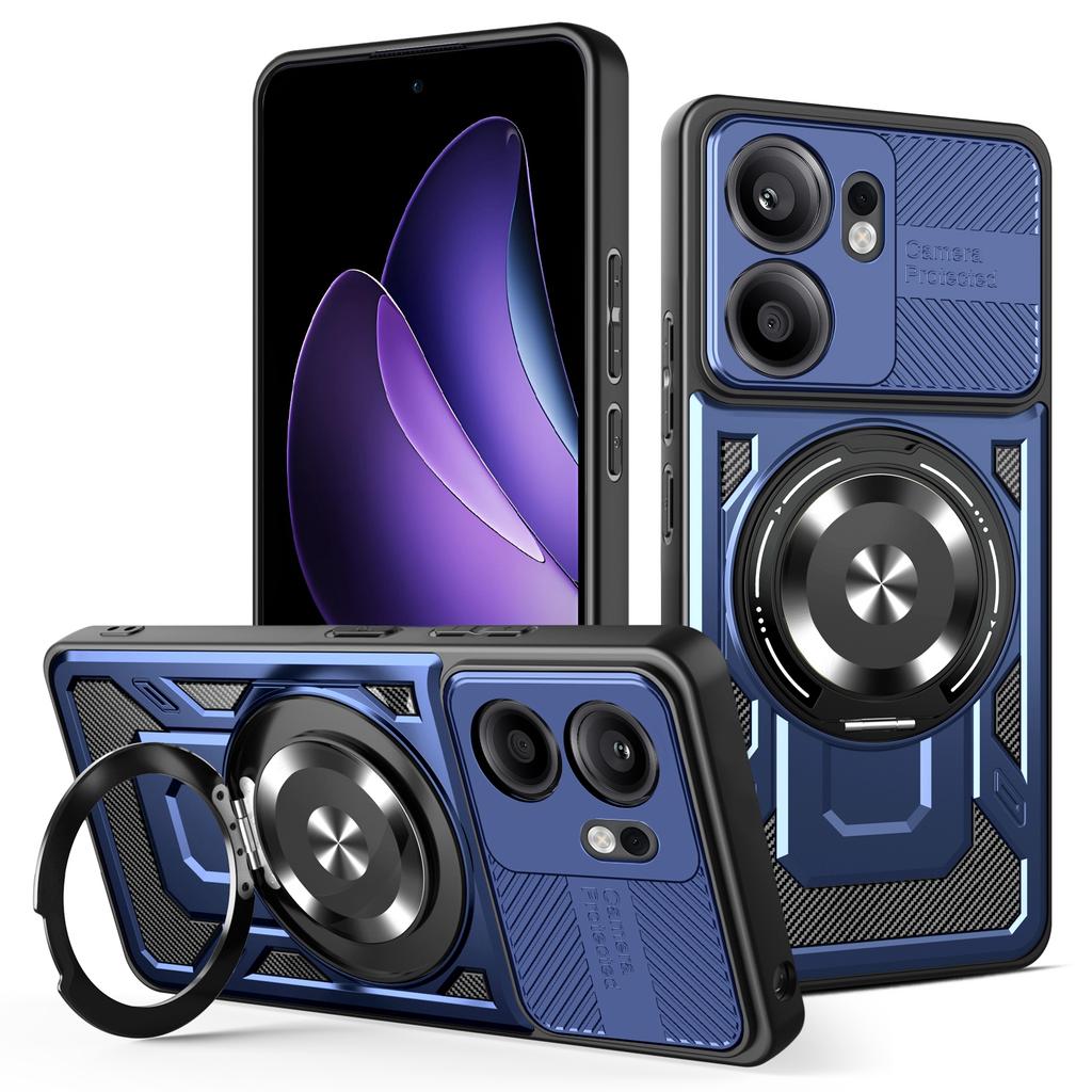 For Oppo Reno13 F 5G Magnetic Case Rotating Kickstand TPU+PC Phone Cover