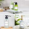 TESWEY 12PCS Bathroom Organization Labels, Waterproof Soap Dispenser Label Stickers for Glass/Plastic Bottles, Removable Cleaning Labels for Body