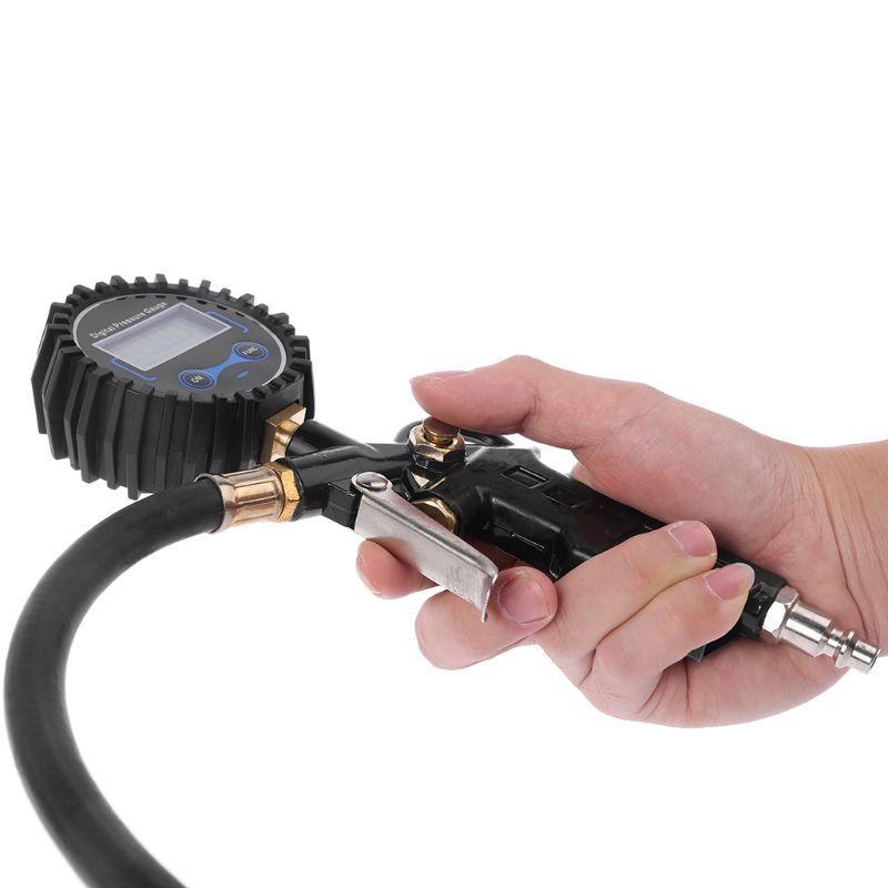  Digital Tire Pressure Gauge 200 PSI Air Pressure Gauge Heavy Duty Metal Rubber