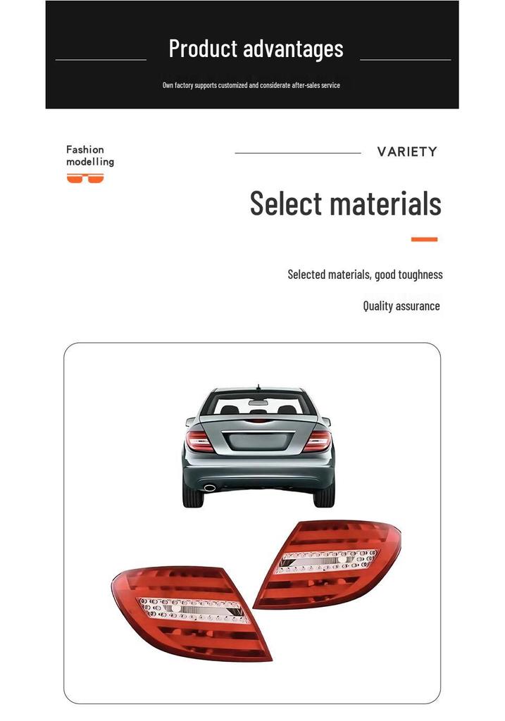 Compatible with Mercedes-Benz C-Class 07-15 W204 Rear Tail Brake Light 2049060203 2049060503