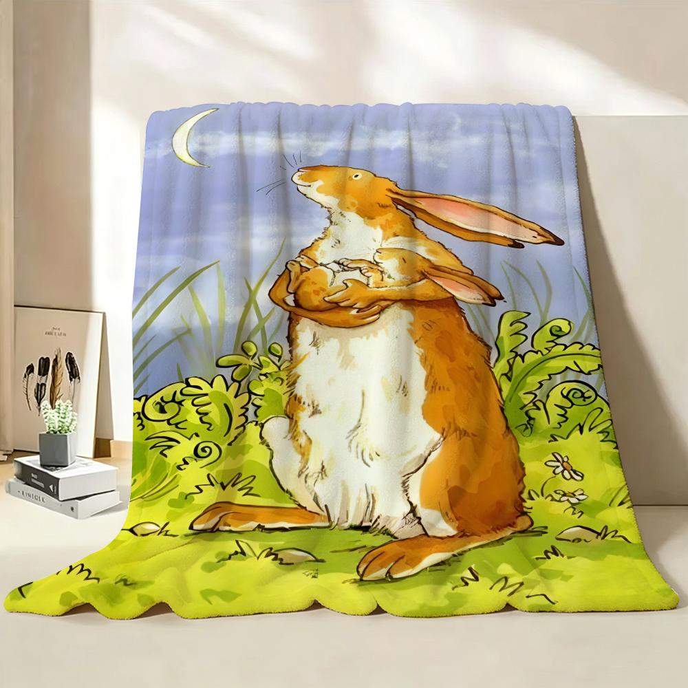 PictureBook G Guess How Much I Love You Throw Flannel Throw Blanket Suitable for Sofa Living Room Bedroom