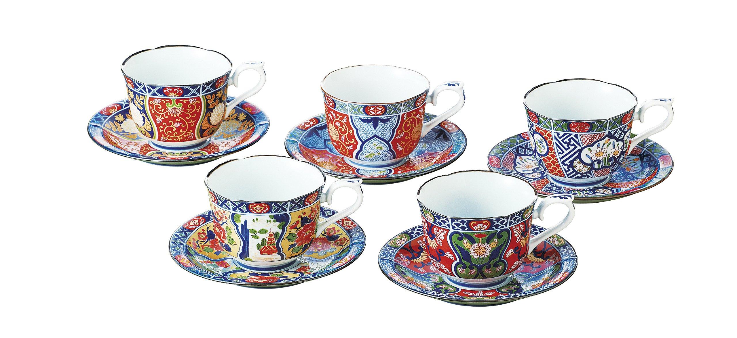 

Saikai Pottery, Presented Old Imari Coffee Cup and Saucer Set 31802