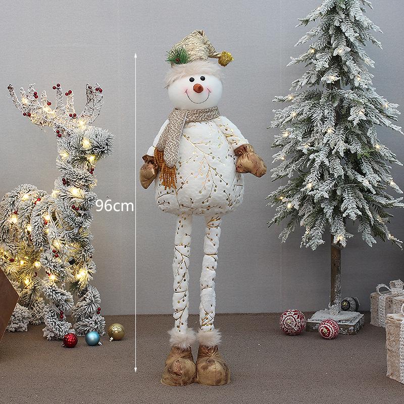 Jul Snögubbe Ornament - 48cm/75cm Tryckt Tygkonst