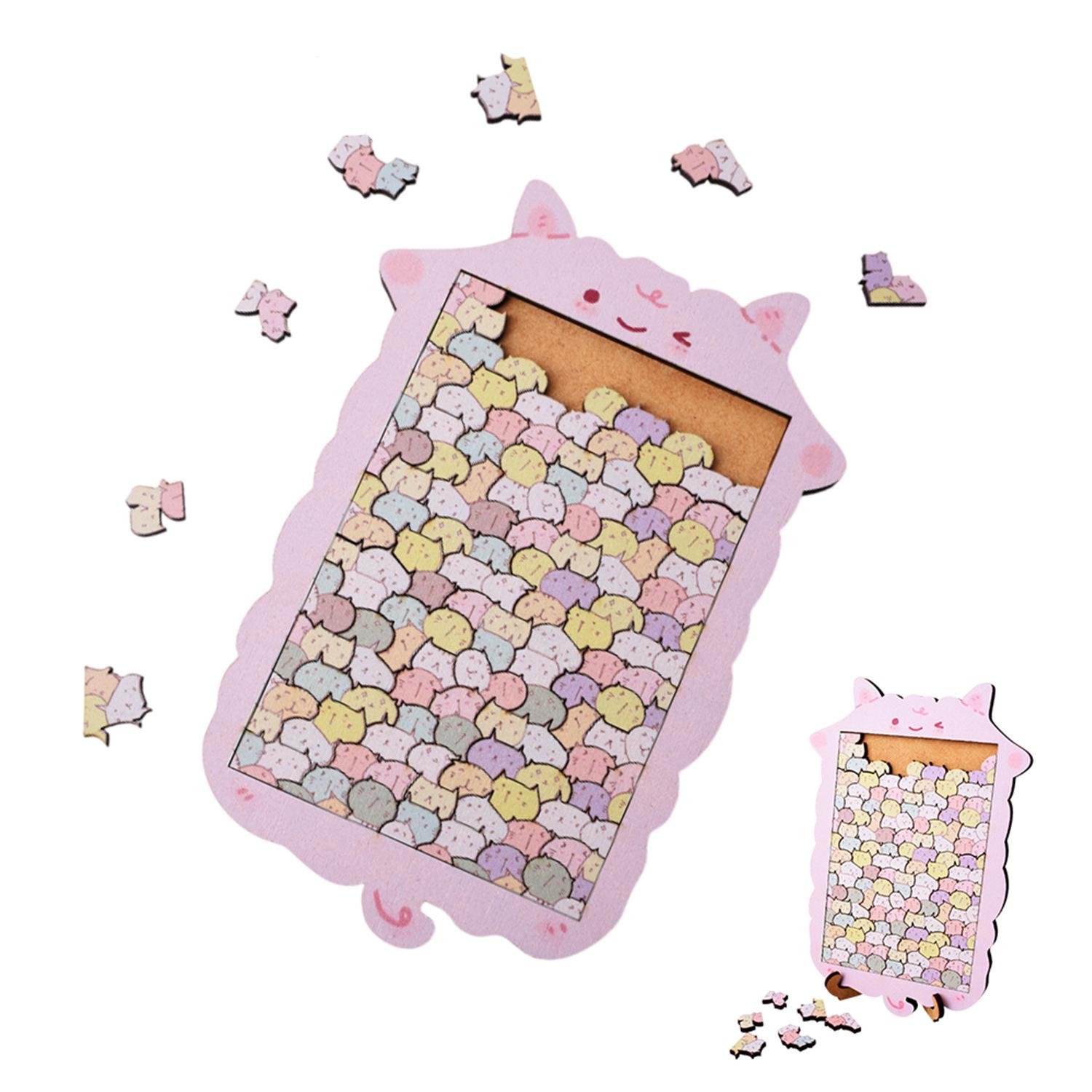

Little Sheep Meow Meow Creative Wooden Irregular Shape Jigsaw Puzzle - High Difficulty Gift for Friends & Besties