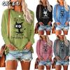 Damen Mode Lässige Langarm O-Ausschnitt Blusen & Hemden