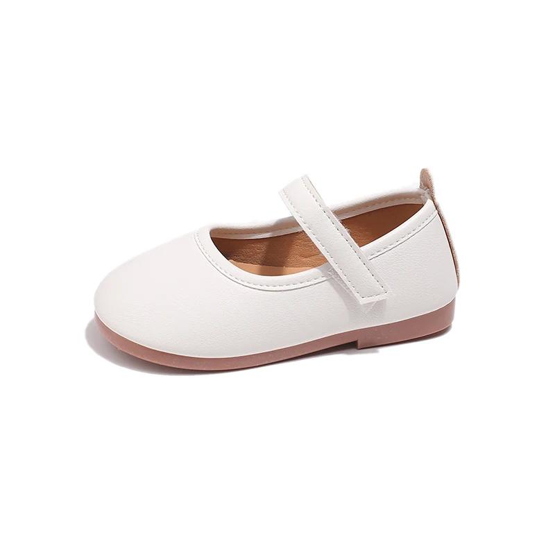 Meisjes Eenvoudige Zachte Mary Janes Mode Prinses Lieve Kinderen Flats Kinderen Leren Schoenen voor Bruiloftsfeest Klassieke Stijl Beige Roze