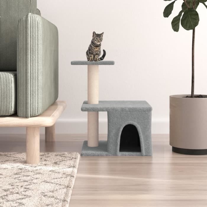 VidaXL Arbre à chat avec griffoirs en sisal gris clair 48 cm 171787
