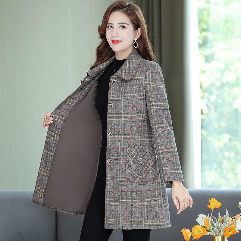 Mid-Length Autumn & Winter Trench Coat for Middle-Aged Women - Stylish and Thick for 40s & 50s