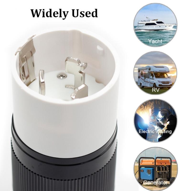 Industrial Heavy Duty 50A Generator Connector Twist Locking Female Power Cord Plug for Backup Power and Motorhomes Use