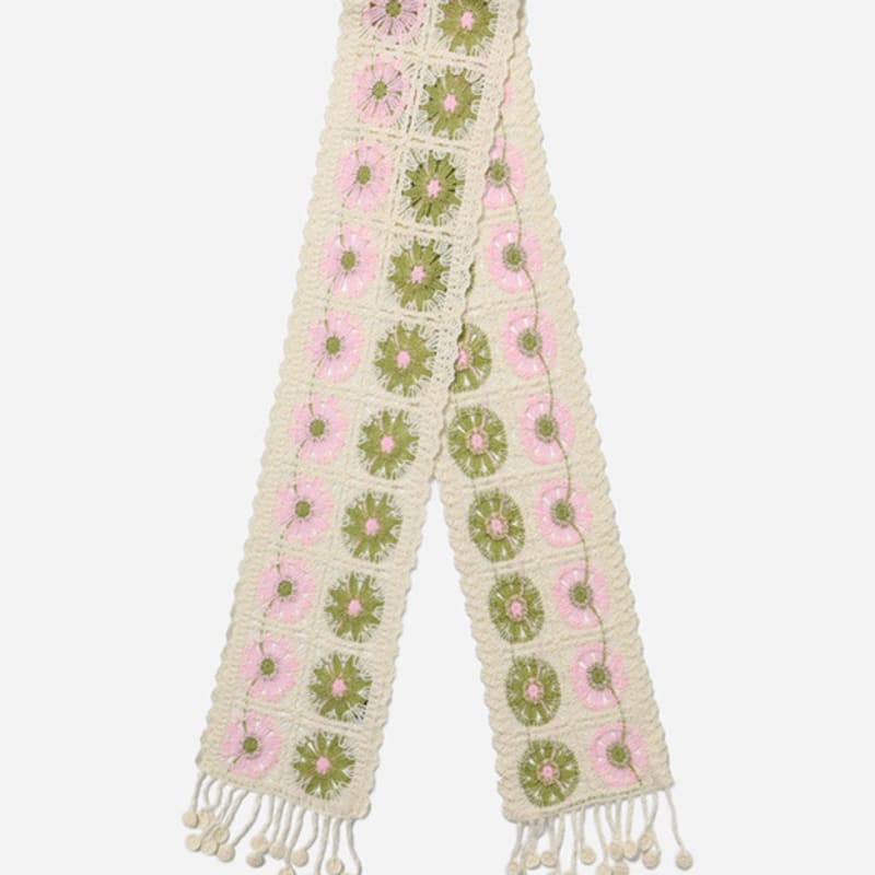 Thursday Island [KiiiKiii] Flower Knit Muffler_T256MSF141W