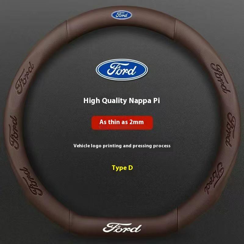 Car 3D Embossing Carbon Fiber Steering Wheel Cover Ford Mondeo F150 Fusion Mustang EXPLORER ESCAPE EDGE Fiesta Focus Kuga Ranger