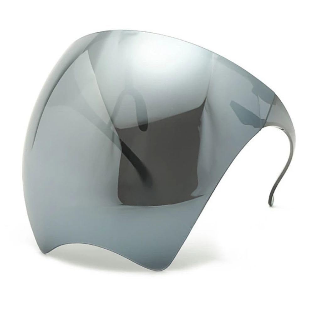

PLEAVIT Full Face Sunglasses with Full Coverage, Face Shield, Visor, and Mirror (Silver)