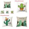 Cartoon Cactus Pattern Pillow Cover For Home Decor And Lounge Relaxation