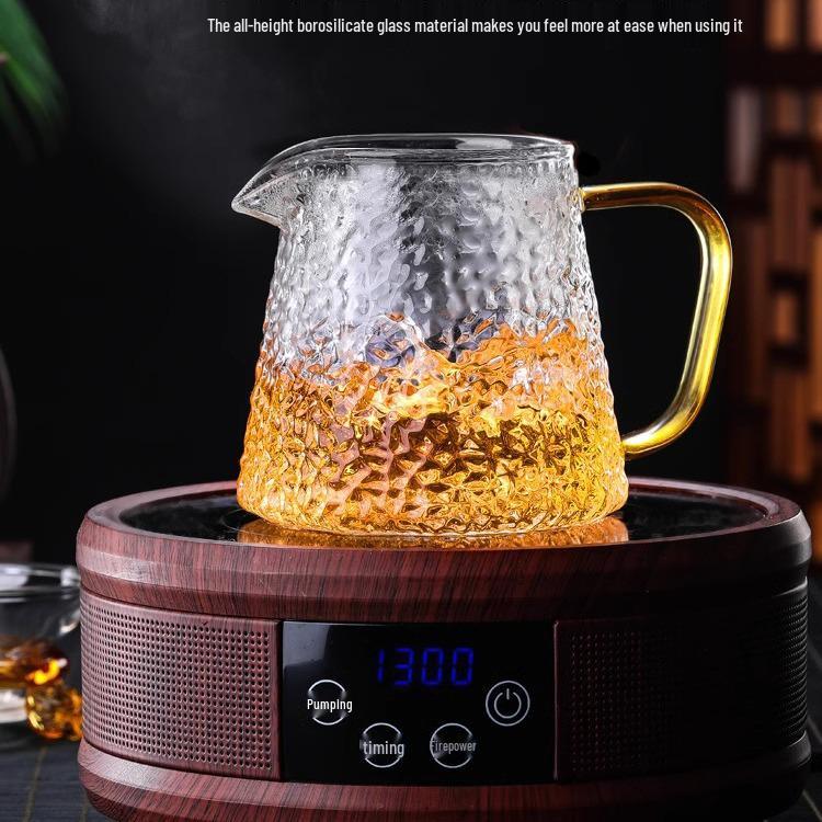 Thickened Hammer Pattern Glass Tea Server - High Temp Resistant Gong Fu Brewing Cup