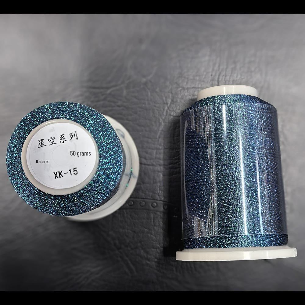 Starry Sky Gradient Yarn: 6-Strand Purple Illusion Tassel for DIY Bracelet & Handmade Weaving Accessories.