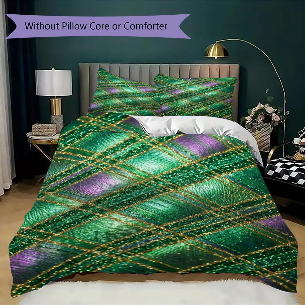 St.Patrick's Day Pattern Bedding Uilt Set Uilt Cover Pillowcase Home Decoration Birthday Gift (1 * Duvet Cover + 2 * Pillowcase  Without Core)75