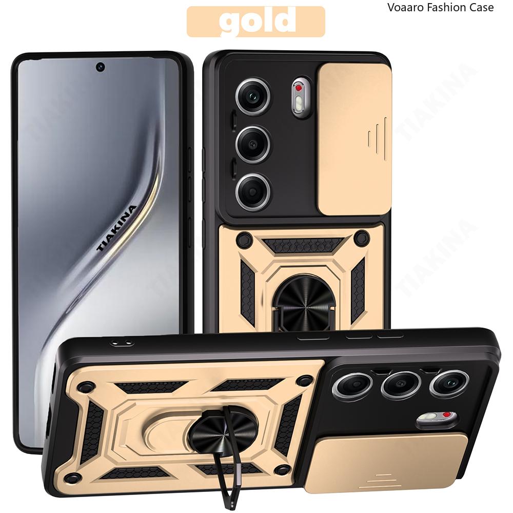 Slide Lens Armor Funda for Tecno Camon 40 Pro 4G Case for Tecno Camon 30 Premier 5G 30S Pro 4G Magnetic Ring Stand Cover