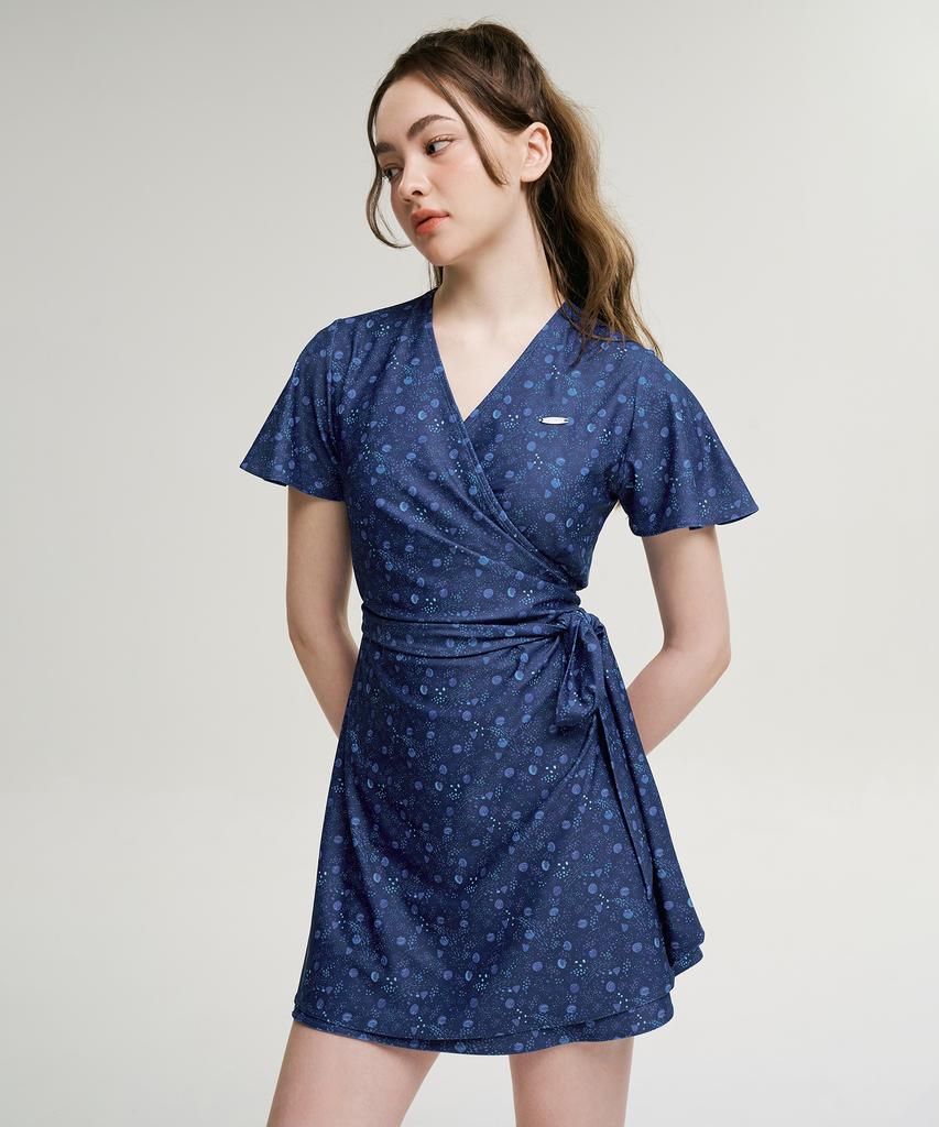 Leijibi Multi Cover-Up Women'S Open Wrap One-Piece Swimsuit Set Navy