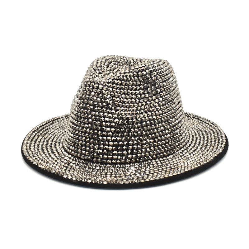 Fedoras Rhinestone Fedora Hat for Women Gemstone Fedoras Jazz Top Hat Winter Handmade Performance Hat Party Hat Jackson Hats