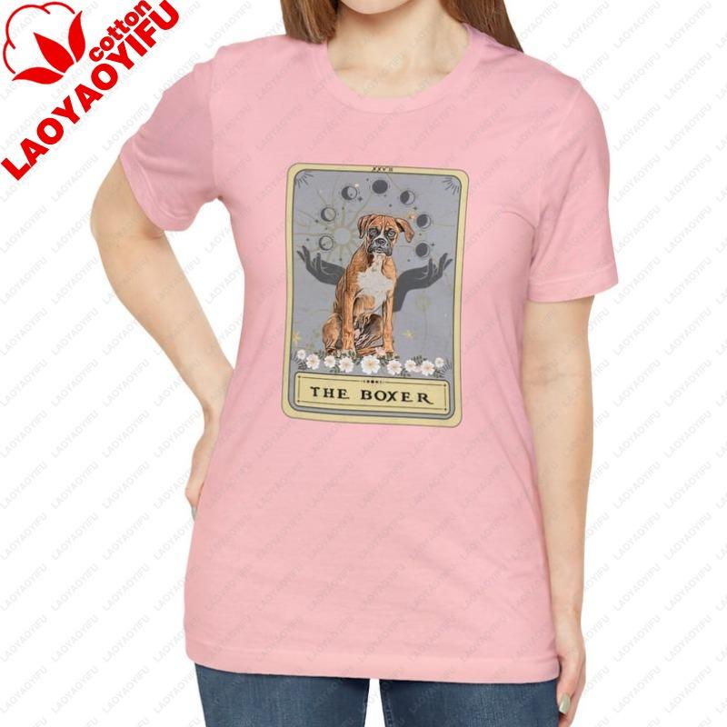 

Boxer Dog Shirt Mom TShirt Boxer Dog Tarot Card Shirt Lover Gift Funny Tarot Card Tshirt Gifts Graphic T Shirts Women Clothing 3XL