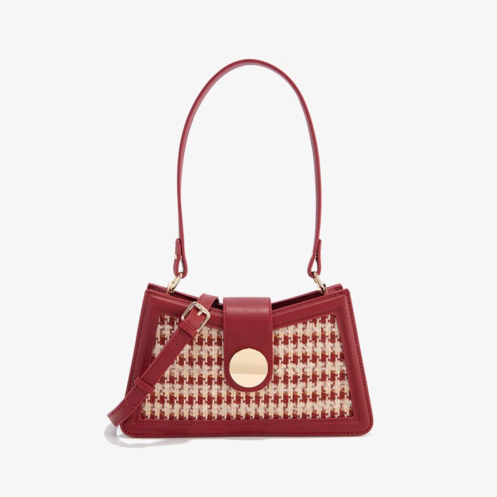 

Новинка 2023, свадебная сумка, сумка для невесты, сумка в клетку «Тысяча птиц», сумка для подмышек, высококачественная длина, высота 26 см, ширина 15 см ~ 7 см красный