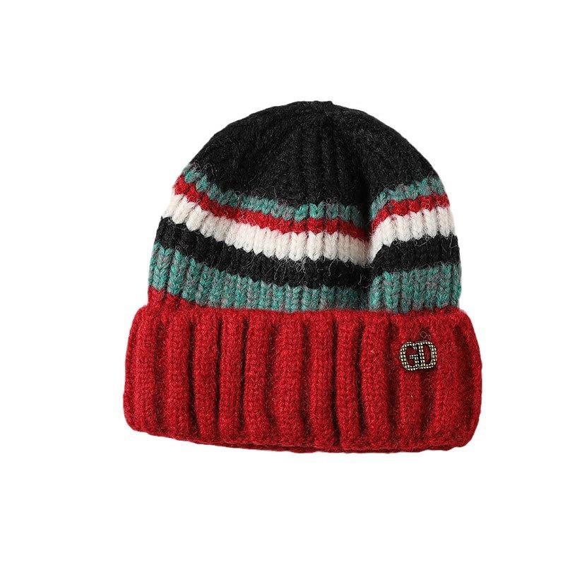 Knitted Warm Hat Ladies Pullover Ear Protector Confinement Windproof Hat Outdoor Cycling Sports Wool Hat Tide