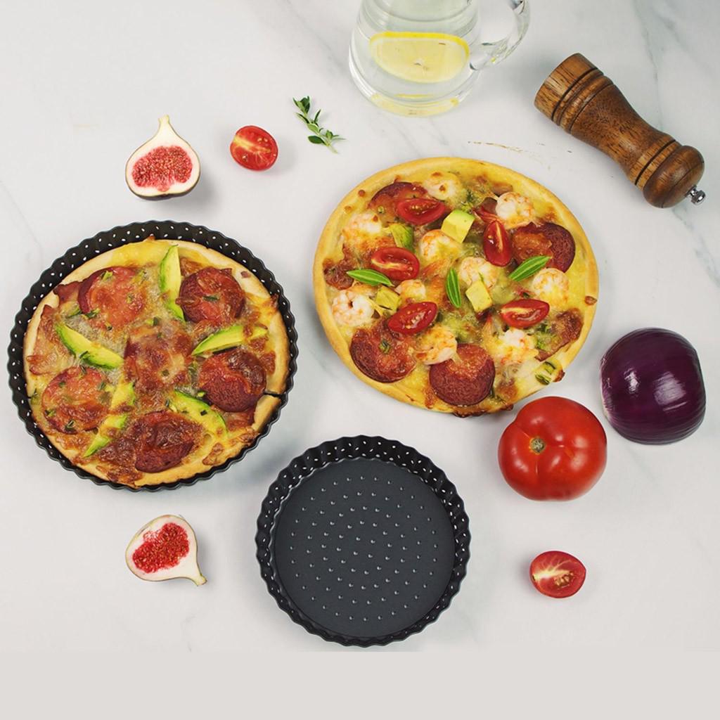 Buy Small Pizza Pans With Holes Steel Perforated Pizza Crisper Pan at