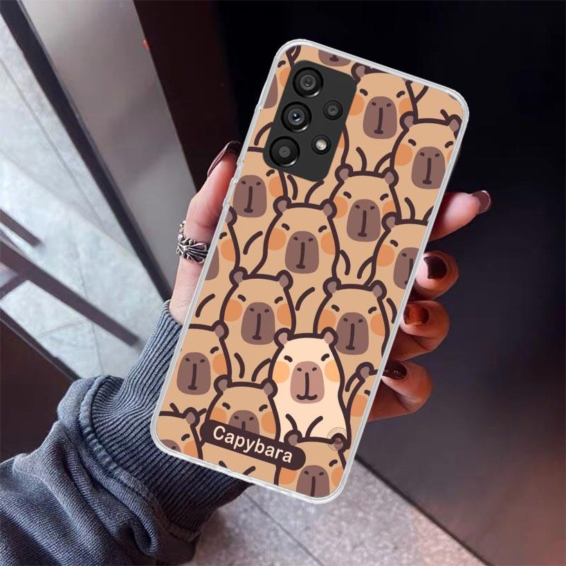 Custodia per Telefono Animale Cartone Animato Capibara Divertente Per Samsung Galaxy A52 A51 A50S A32 A22 A12 A02S A72 A71 A31 A70 A30S Note 20 Ultra 10