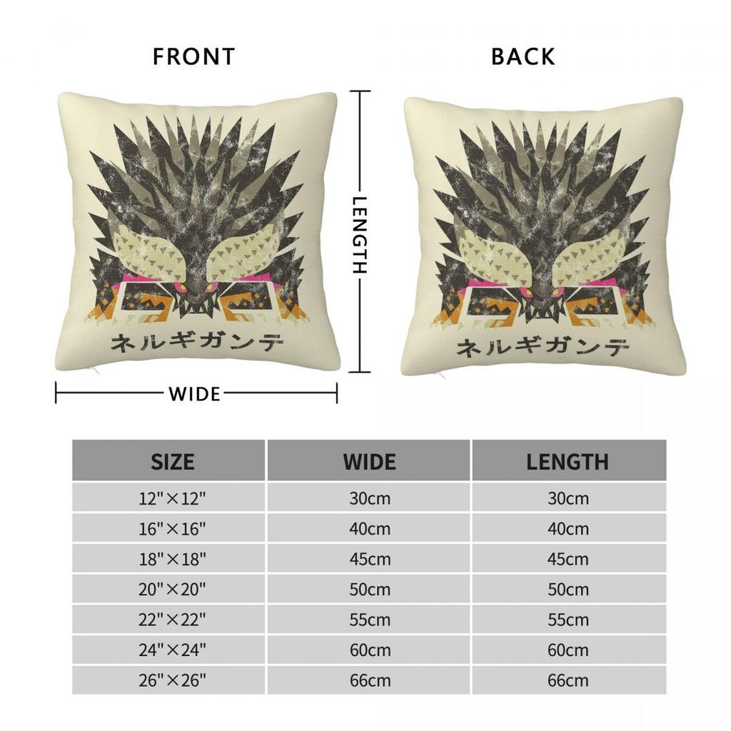 Monster Hunter World Nergigante Kanji Square Pillowcase Polyester Linen Velvet Creative Zip Decorative Pillow Case Room Cover