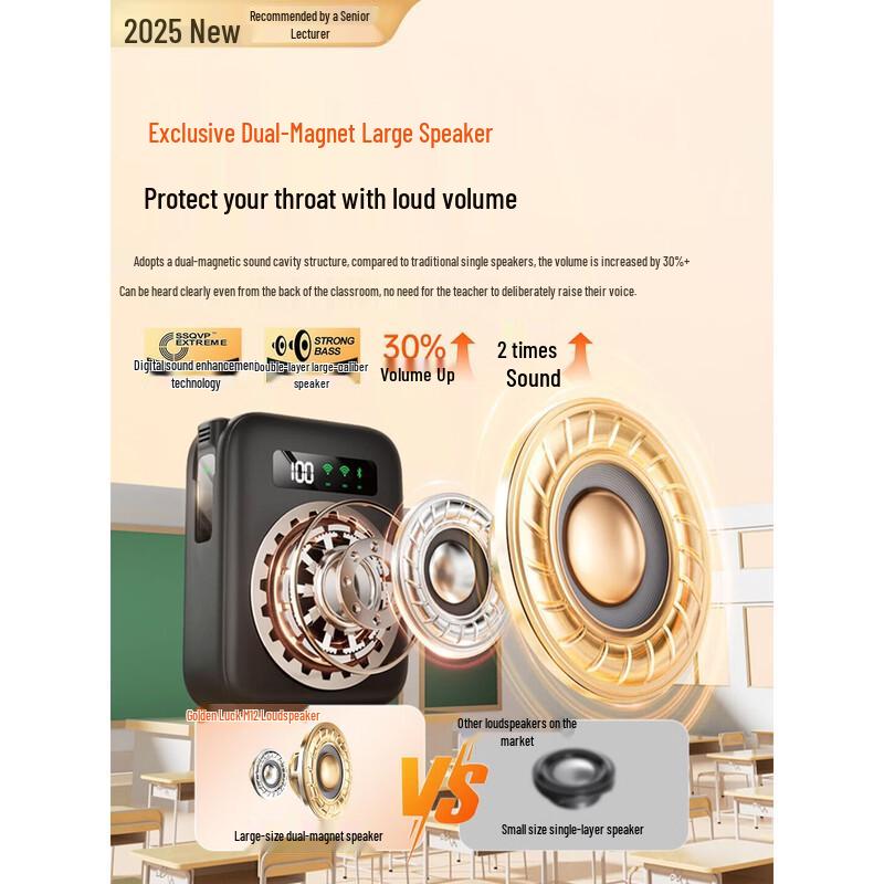 KINYO M12 Portable Voice Amplifier with Wireless Lavalier Microphone CN Plug (adapter Included)