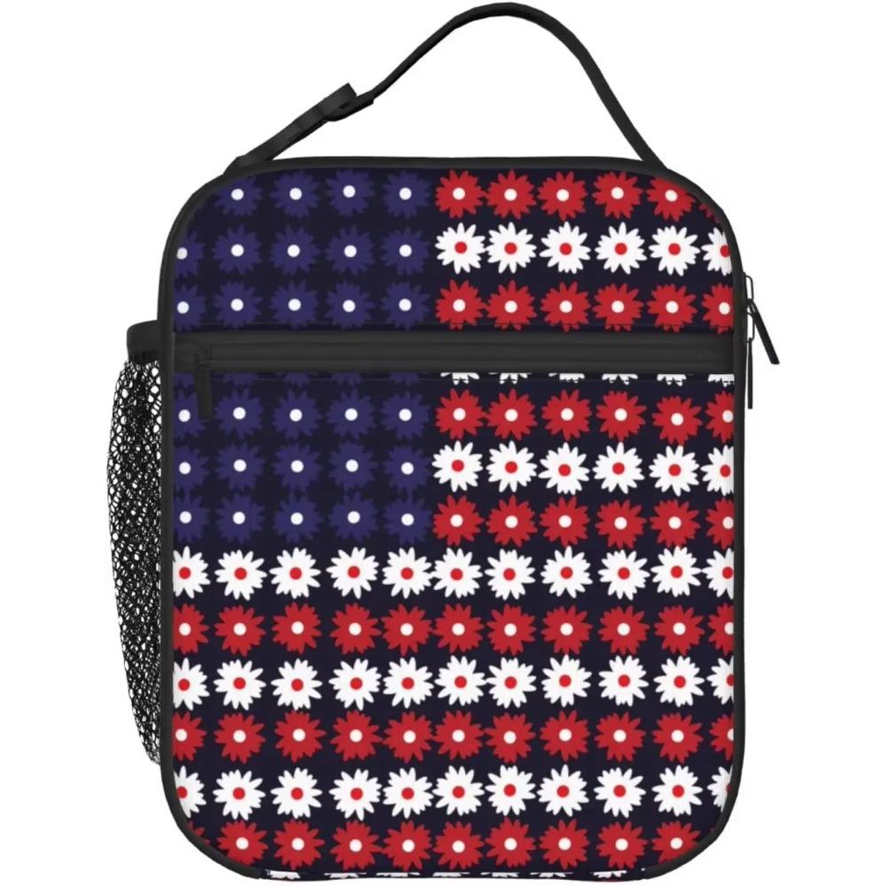 Camouflage American Flag Lunch Box Camo Insulated Lunch Bags for Women Men Girls Boys Detachable Handle Lunch Box Meal Tote Bag
