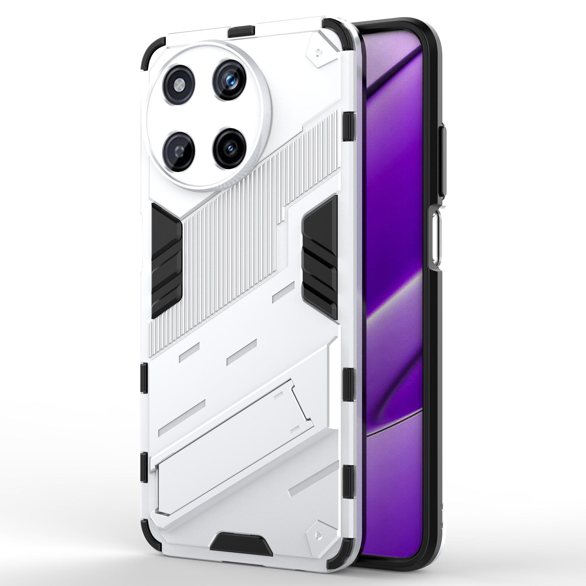 

Для Realme 11 4G (159,9x73,3x7,95 мм) Чехол-подставка ТПУ+ПК Чехол для телефона White