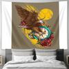 Vintage Eagle Pocket Watch Tapestry Forest Wolf Moon Wall Hanging Gothic Home Decor Dark Academia Aesthetic Room Decor