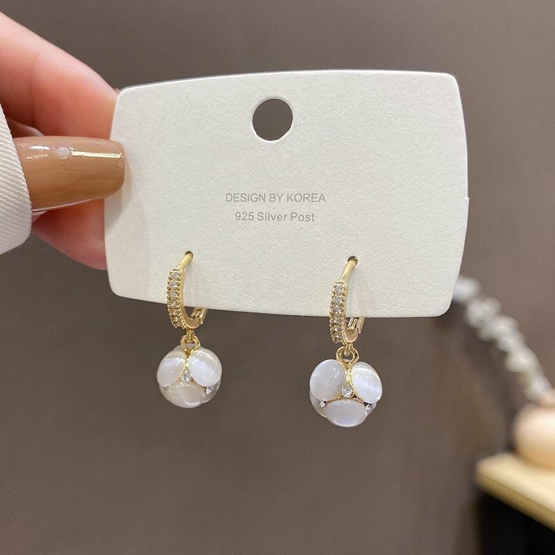 Luxury Natural Opal Earrings Temperament Crystal Drop Earrings for Mothers Day Gifts Women Jewelry NEW Korean Earrings