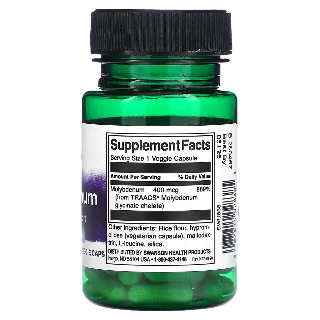 Albion Molybdenum, 400Mcg, 60 Veggie Caps