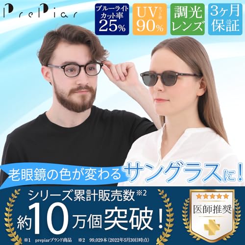 PrePiar Stylish Reading Glasses for Men and Women, Blue Light Blocking, Photochromic Lens Color-Changing, UV Protection, Demi Brown, 1.5mm, Case Inclu