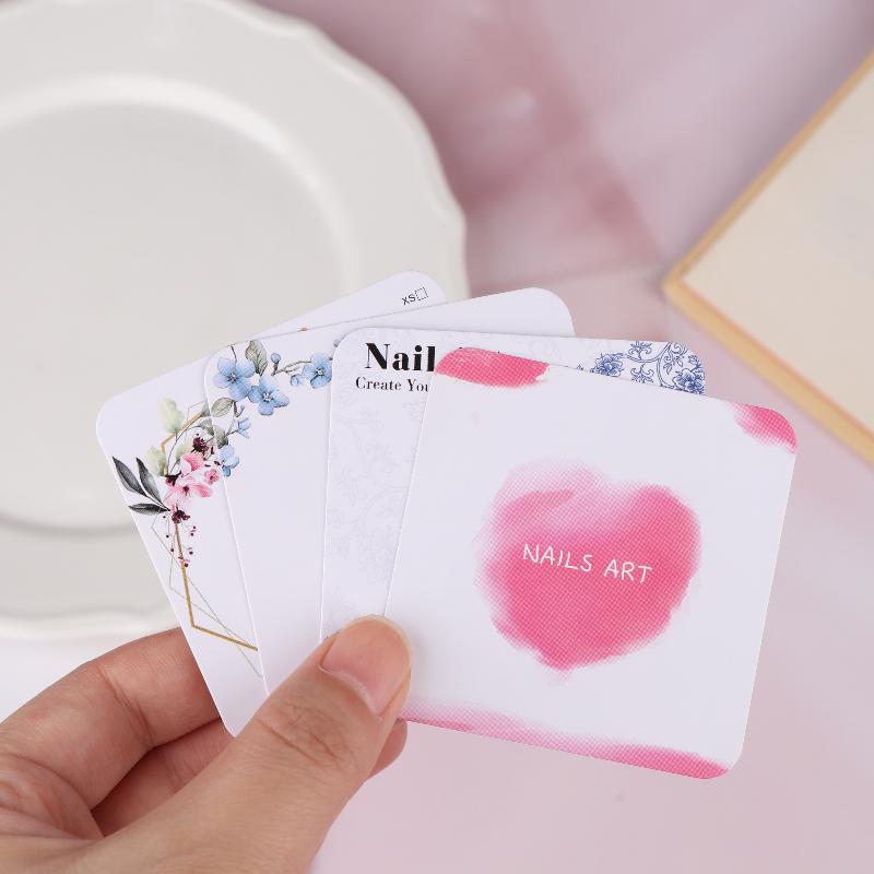 20 Sheets Press On Nail Bottom Flower Pattern Cardboard Photo Prop Handmade False Nail Art Tips Display Show Card Manicure Tools