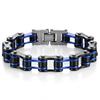 Stainless Steel Chain Bracelet Men Women Cycling Biker Punk Style Adjustable Safety Wristband