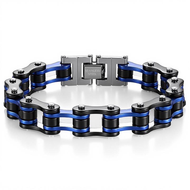 Stainless Steel Chain Bracelet Men Women Cycling Biker Punk Style Adjustable Safety Wristband