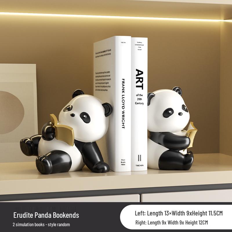 Panda Bookends for Kids' Room & Bookshelf Decoration