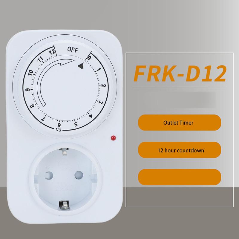 12 Hour Mechanical Indoor Outlet Timer 16A Socket Timer for Indoor Lighting Water Pump Electric Bike Charging PC Timer Plug
