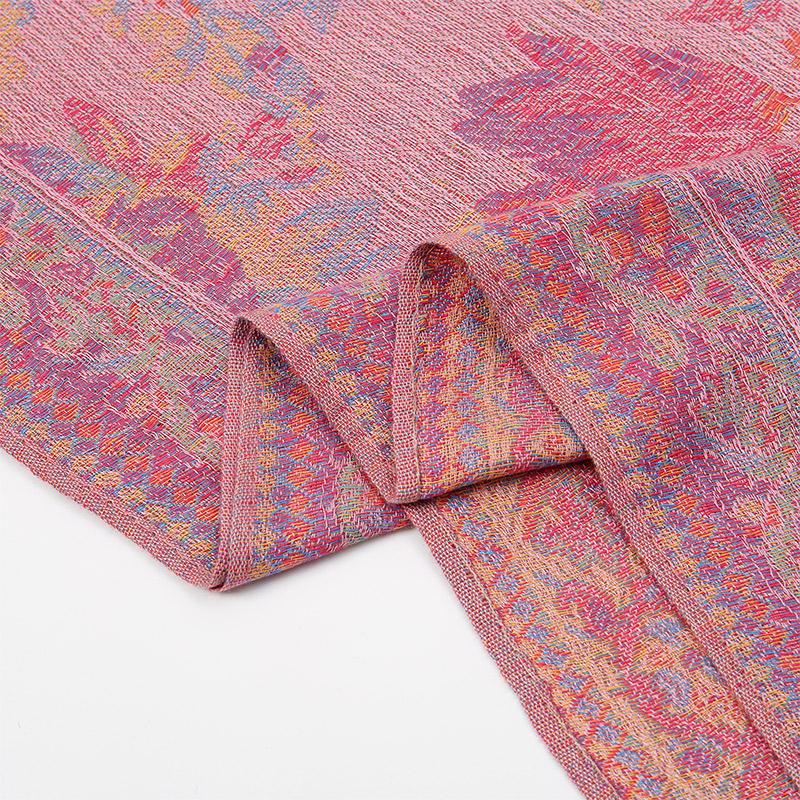 Muslim Women Hijab Scarf Jacquard Shawl Tassels Thick Windproof Ethnic Style Arabia Female Wrap Designer Luxury Headband