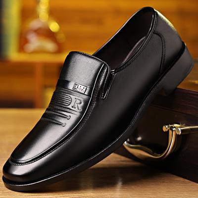 Einpedal Herrenschuhe Atmungsaktive Business-Freizeitschuhe Britische Herren-Rutschfeste Herren-Arbeitslederschuhe