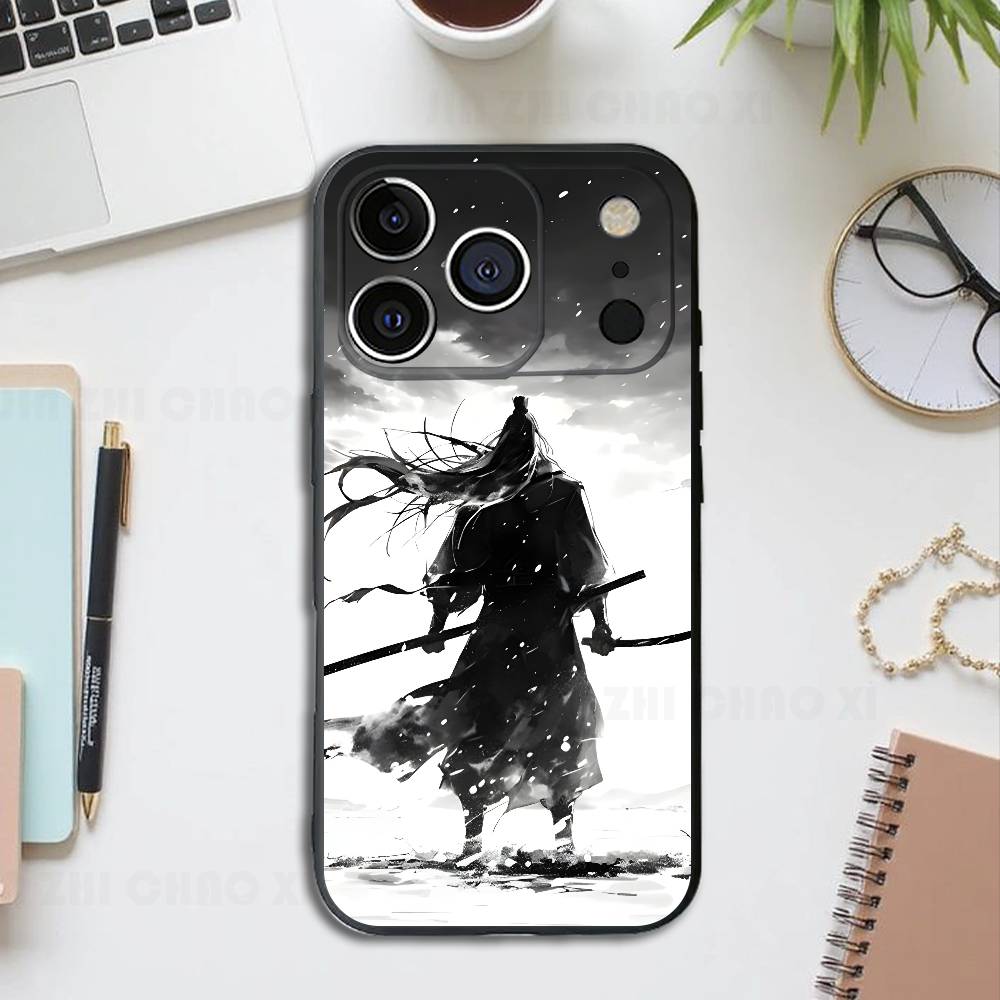 

Sword Wuxia Man Black Phone Case For IPhone 17 16 15 14 13 12 13 12 11 Pro Max Plus XS XR Silicone Soft Back Cover iPhone12PROMAX