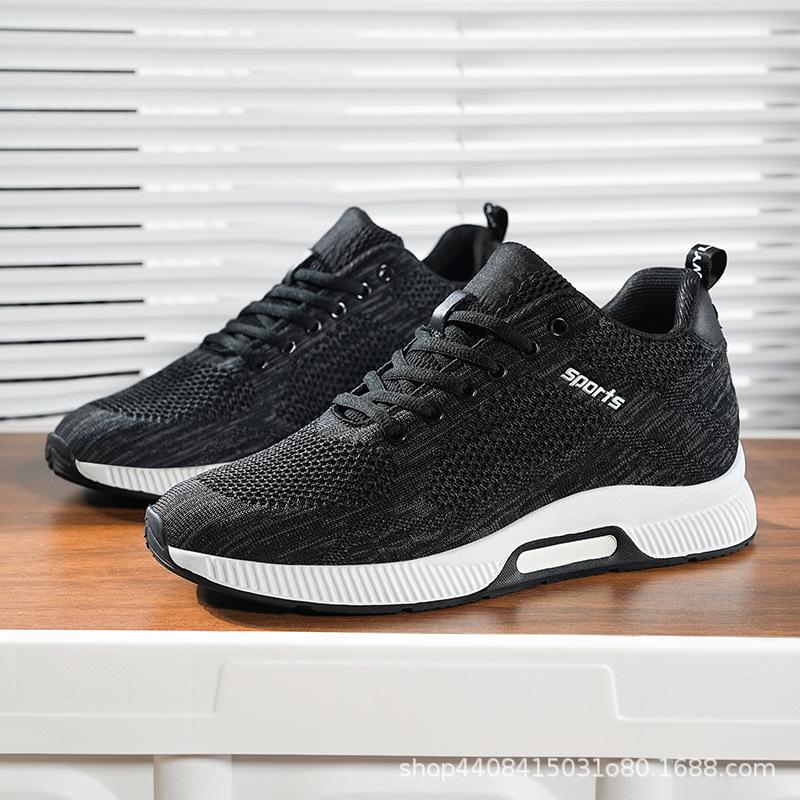 Flying Woven Upper Inner Height Increase Sports Shoes Casual Versatile Wear-resistant Running Shoes Men's Shoes