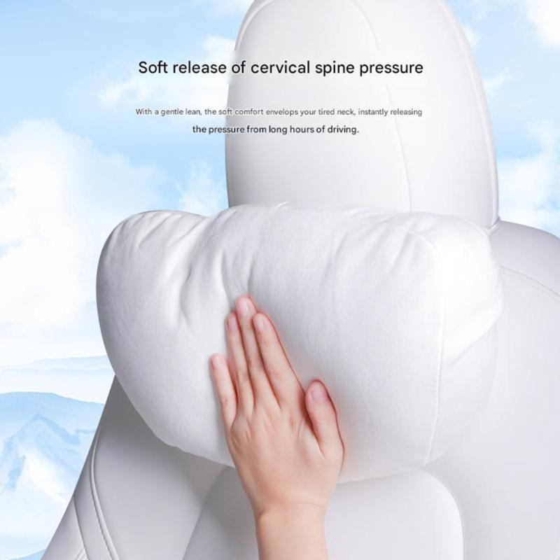 Headrest / Lumbar Cushion For 3 Y Car Interior Cushion Support Make Of Polyester Fabric White/Black